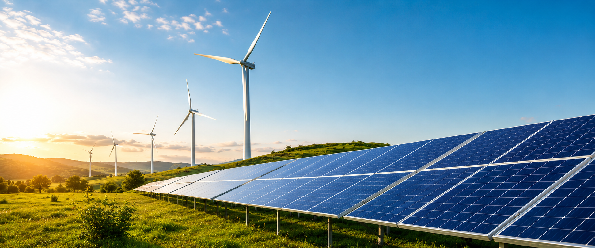 Renewable energy at golden hour